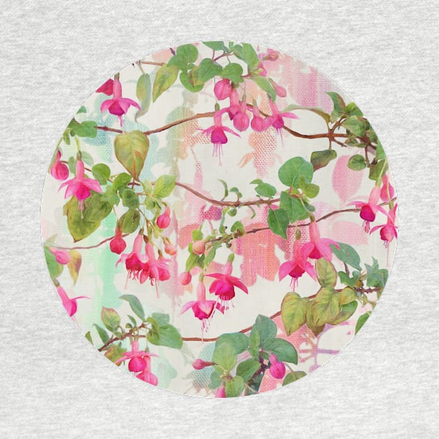 Rainbow Fuchsia Floral Pattern by micklyn